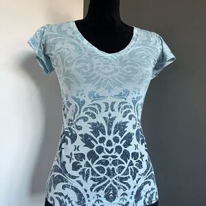 Hurley Blue Fitted Graphic Cap Sleeve Tee